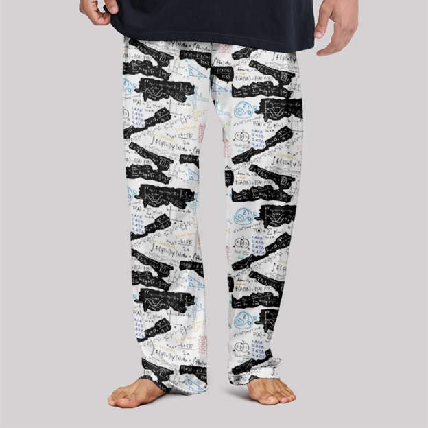 Mathematical Black and White Matching Geek Loungewear Pants