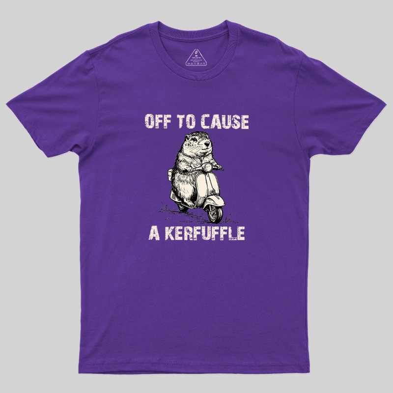 Retro Animal Scooter Mischief Graphic Geek T-Shirt