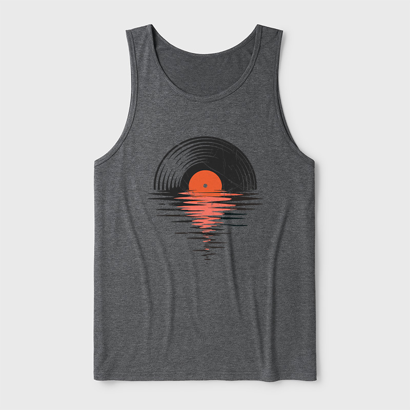 Vinyl LP Music Record Sunset Red Ultra Soft Heather Tank