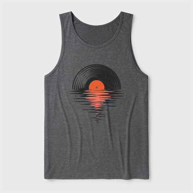 Vinyl LP Music Record Sunset Red Ultra Soft Heather Tank