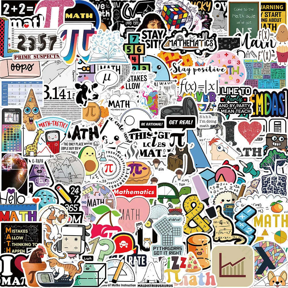 108 Cartoon Math Doodles Stickers