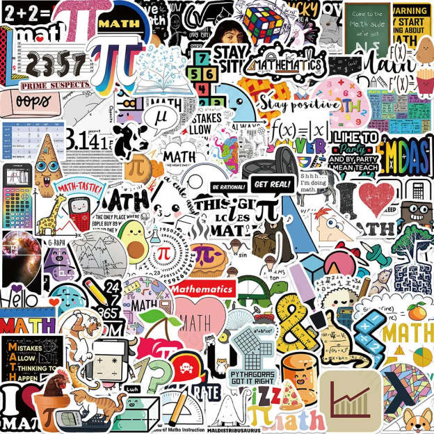 108 Cartoon Math Doodles Stickers