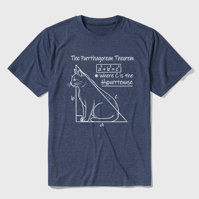 The Purrthagorean Theorem Cat Math Pun Ultra Soft Heather Tees