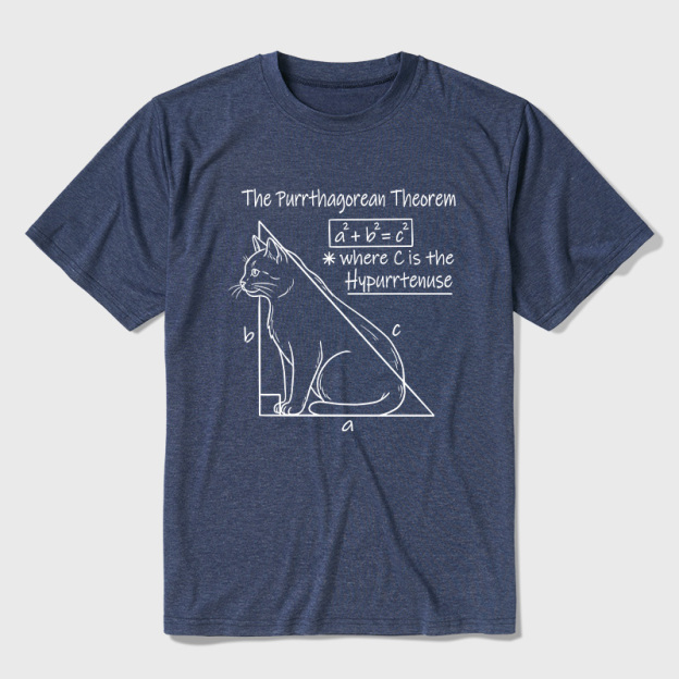 The Purrthagorean Theorem Cat Math Pun Ultra Soft Heather Tees