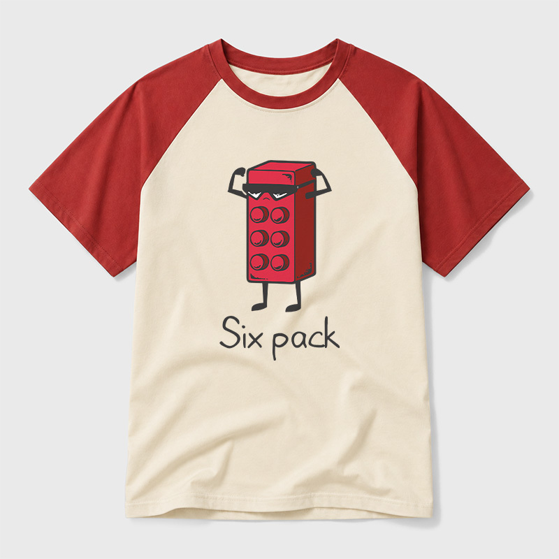 Six Pack Geek Retro Raglan T-Shirt