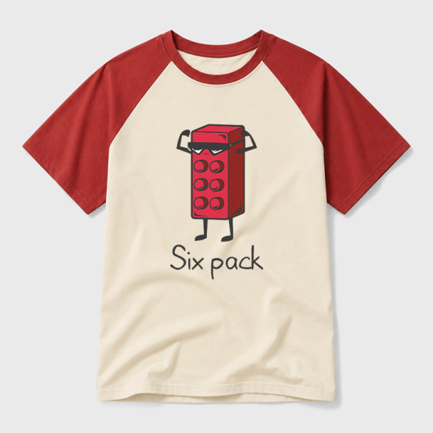 Six Pack Geek Retro Raglan T-Shirt