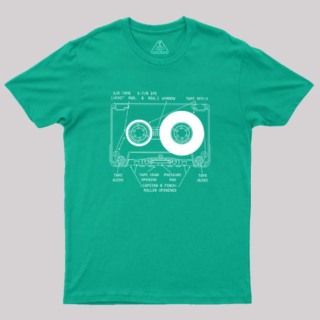 Anatomy of a Cassette Tape Geek T-Shirt