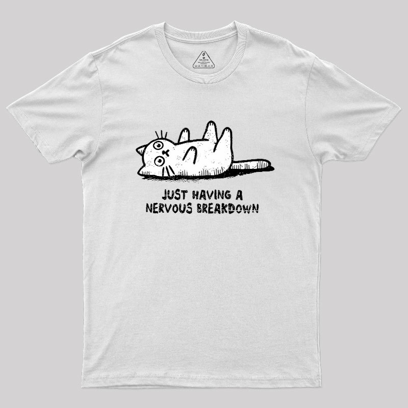 Nervous Breakdown Cat Geek T-Shirt