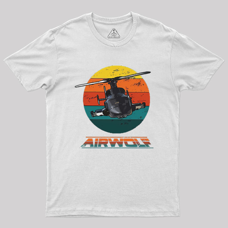 Airwolf Sunset 1980s Retro Geek T-Shirt