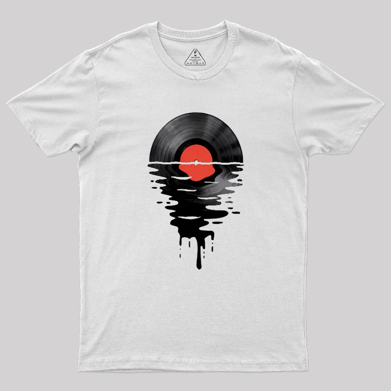 Vinyl LP Music Record Sunset Red Geek T-Shirt