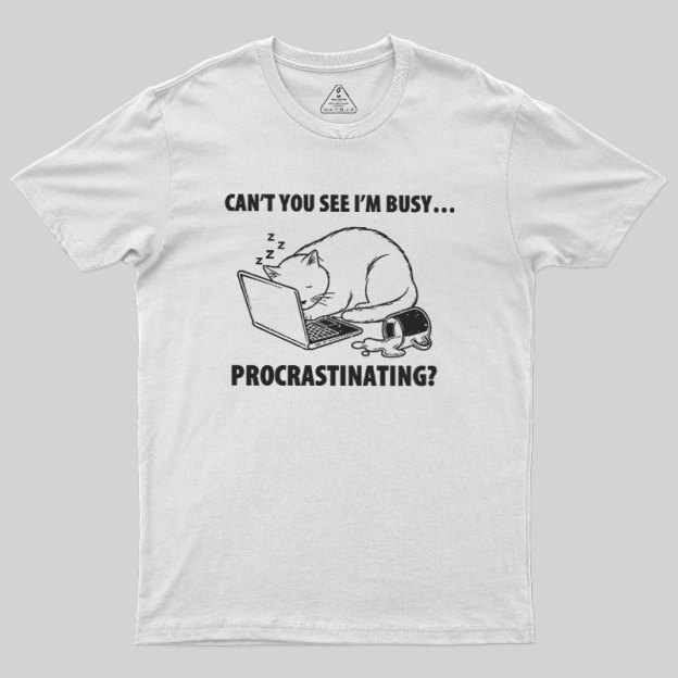 Procrastination Cat Geek T-Shirt
