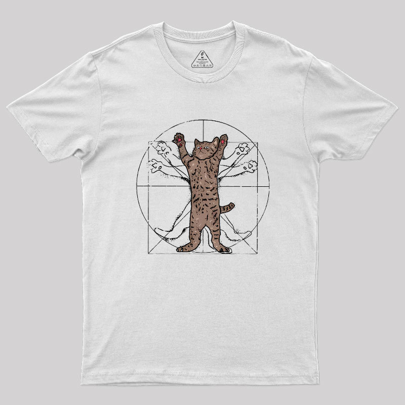 Vitruvian Cat Geek T-Shirt