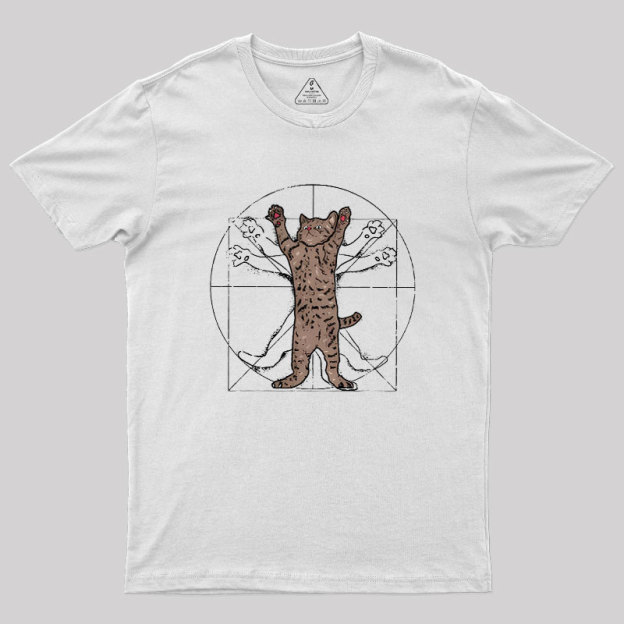Vitruvian Cat Geek T-Shirt