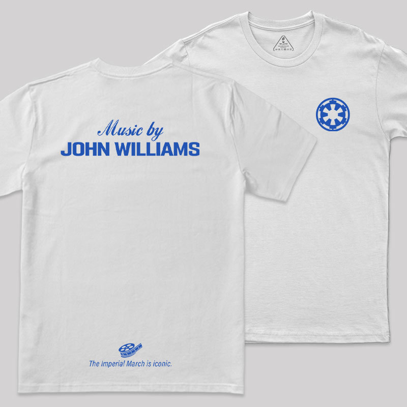 Music By John Williams Blue Front and Back Printed Geek T-Shirt