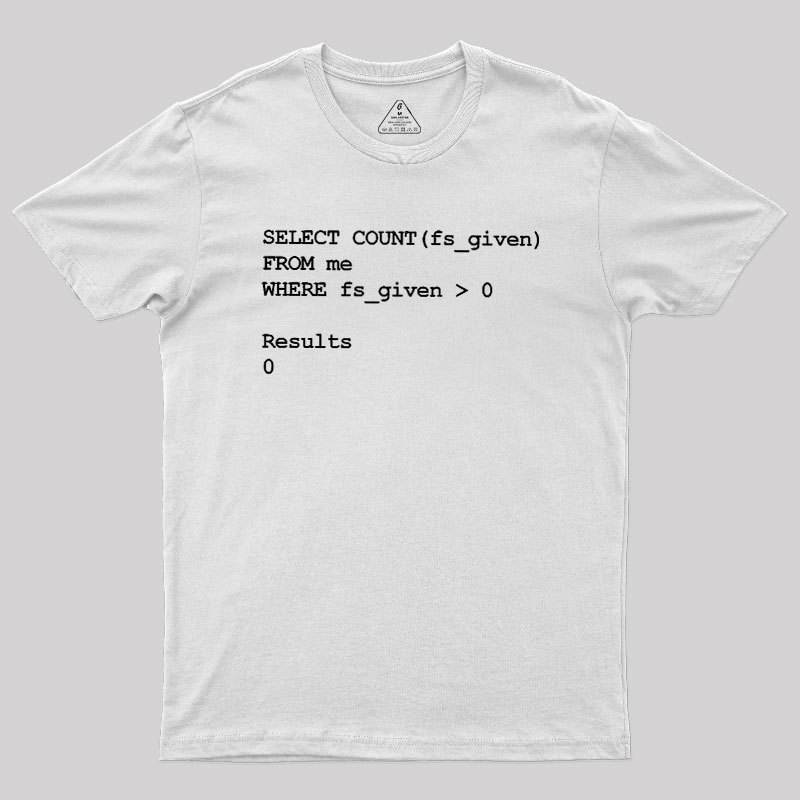 Funny SQL Programming Joke Geek T-Shirt