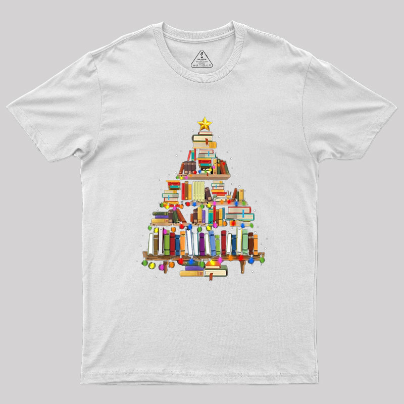 Book Tree Christmas Geek T-Shirt