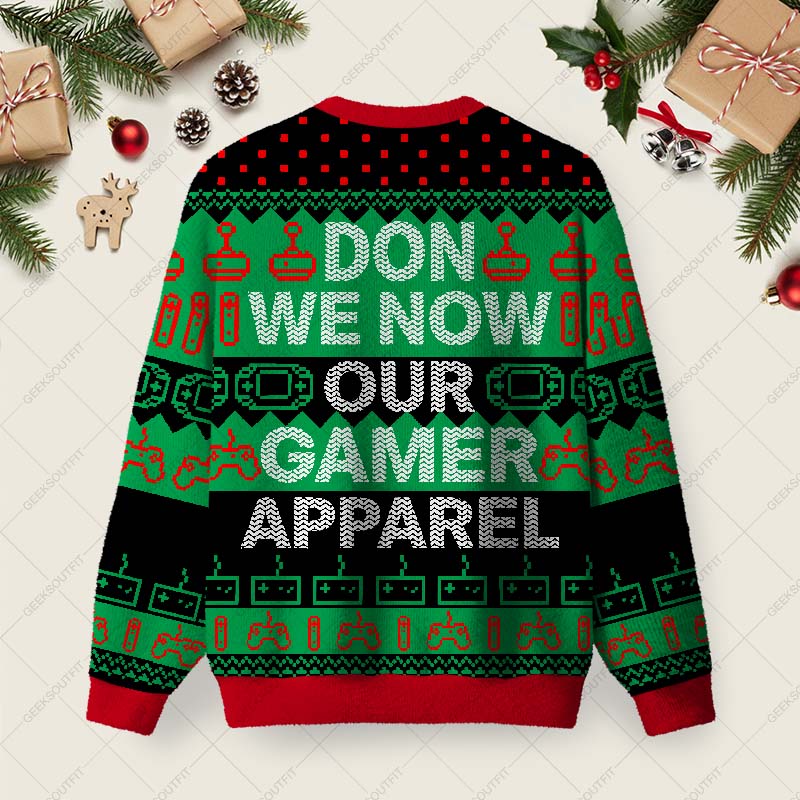 Gamer Ugly Christmas Fuzzy Fleece Sweatshirt