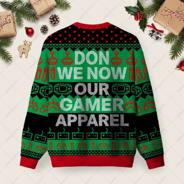 Gamer Ugly Christmas Fuzzy Fleece Sweatshirt