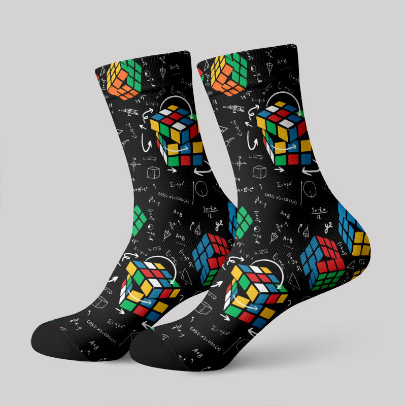 Geeksoutfit Wonderful Formula and Magic Cube Men's Socks for Sale