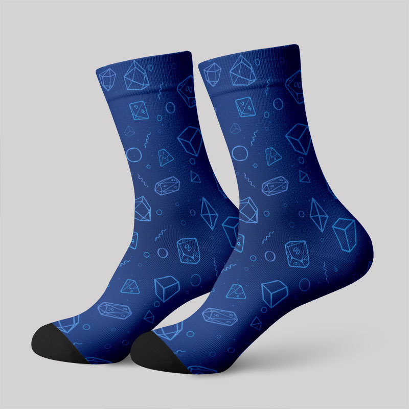 Geeksoutfit DND Polyhedra in Seawater Men's Socks for Sale