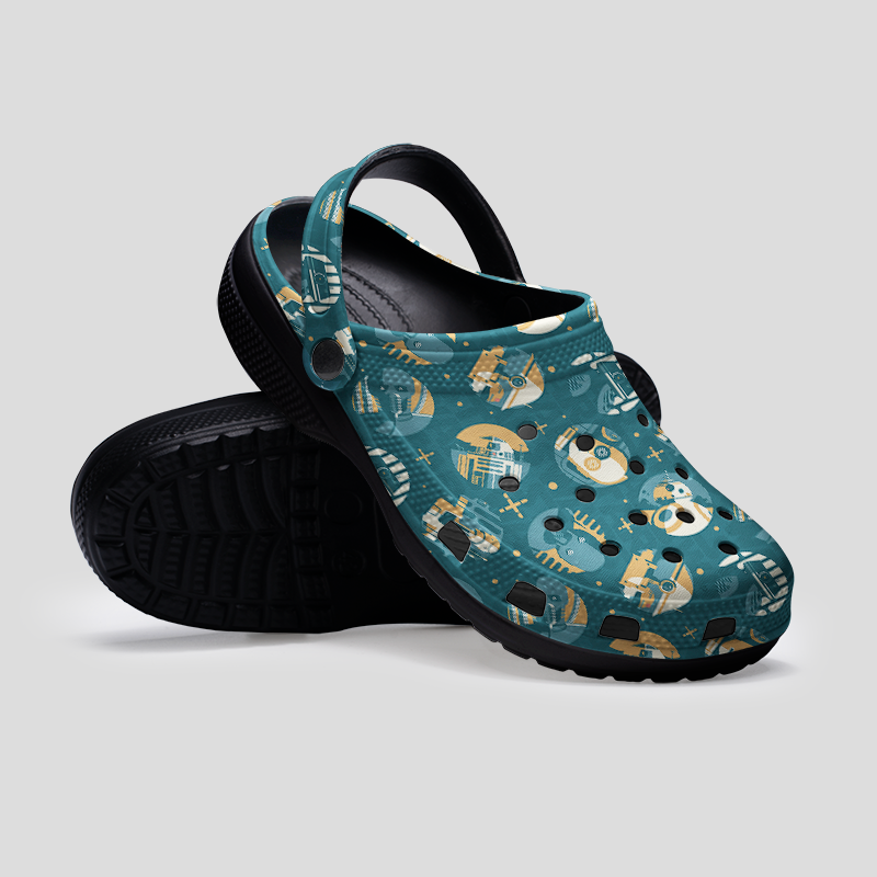 Sci-fi Robot Geek Rubber Clogs