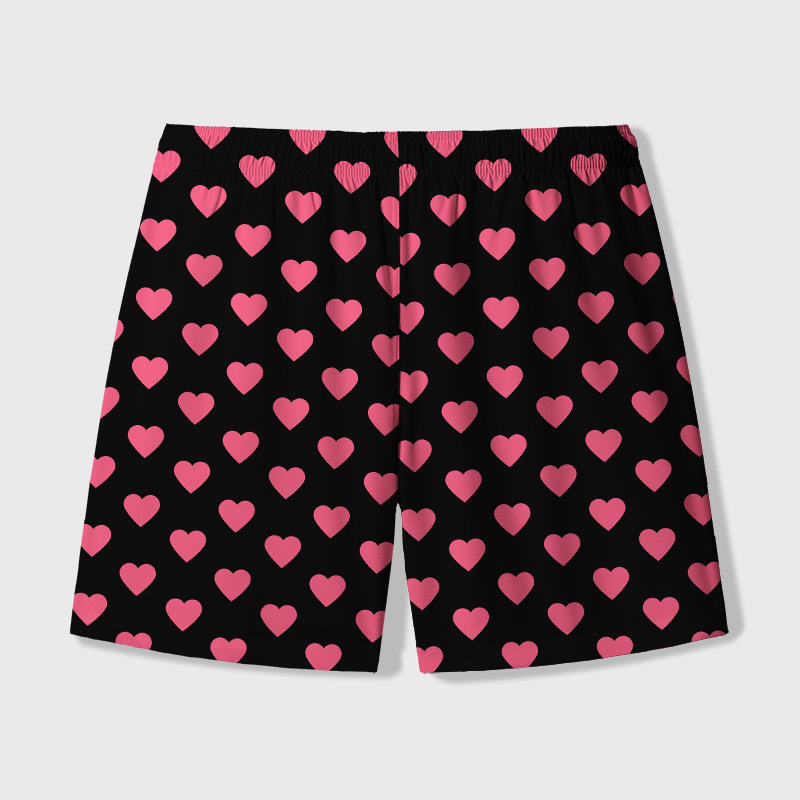 Carl’s Signature Heart Geek Hawaiian Swim Trunks
