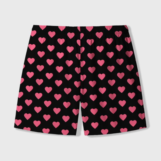 Carl’s Signature Heart Geek Hawaiian Swim Trunks