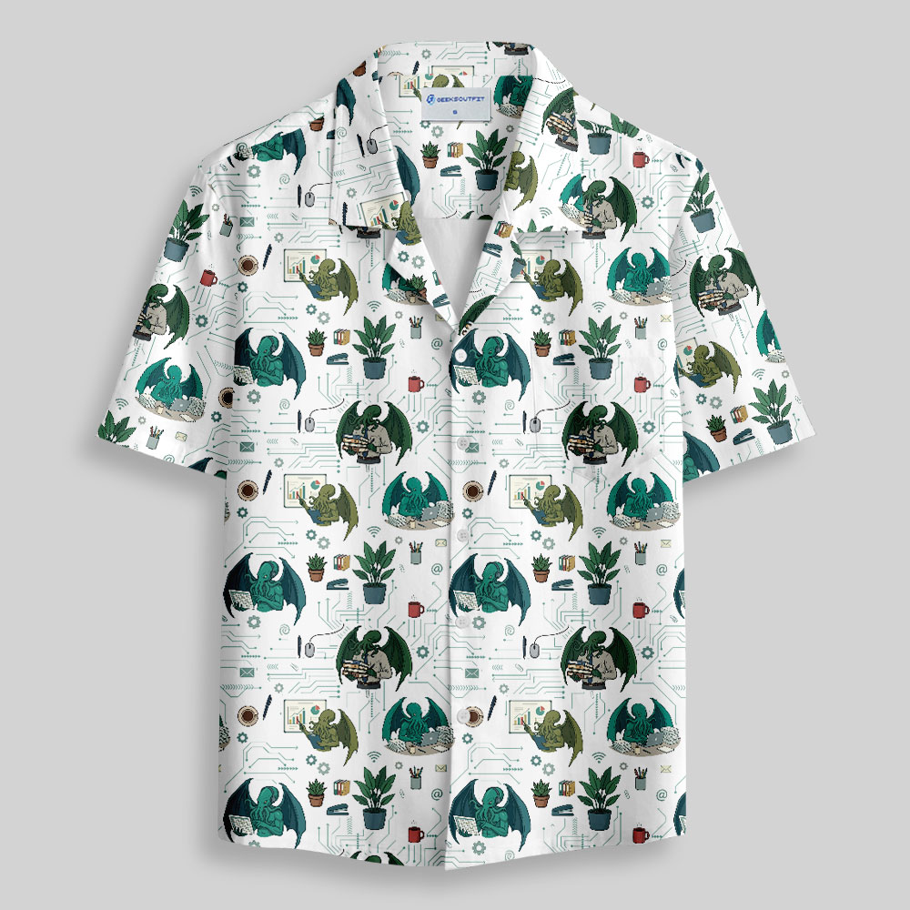 Office Cthulhu Button Up Pocket Shirt