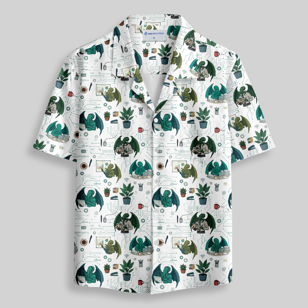 Office Cthulhu Button Up Pocket Shirt