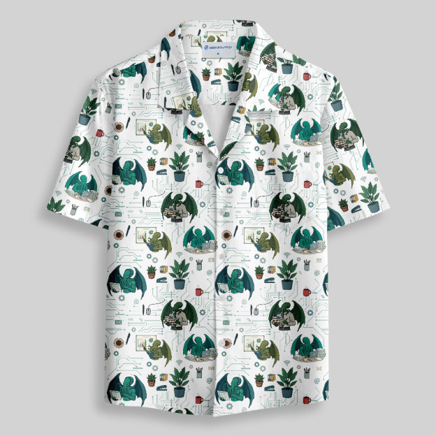 Office Cthulhu Button Up Pocket Shirt