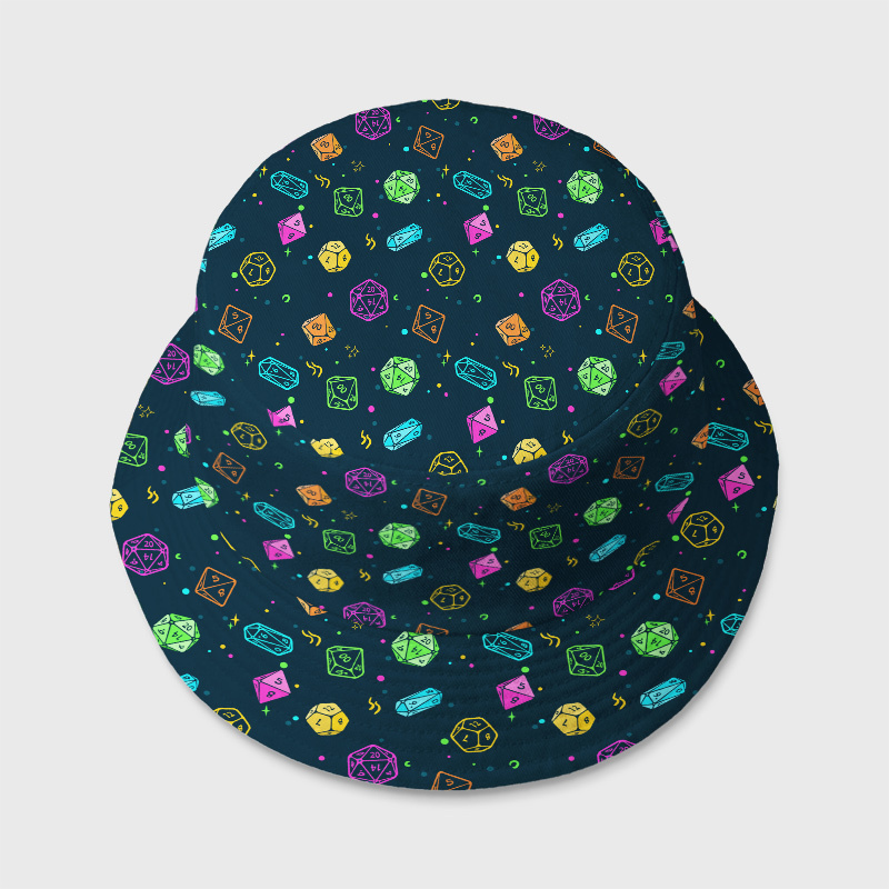 Colorful DND Dice RPG Geek Bucket Hat
