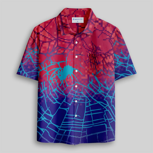 Retro Arachno Button Up Pocket Shirt