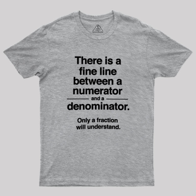 Funny Numerator Denominator Math Geek T-Shirt