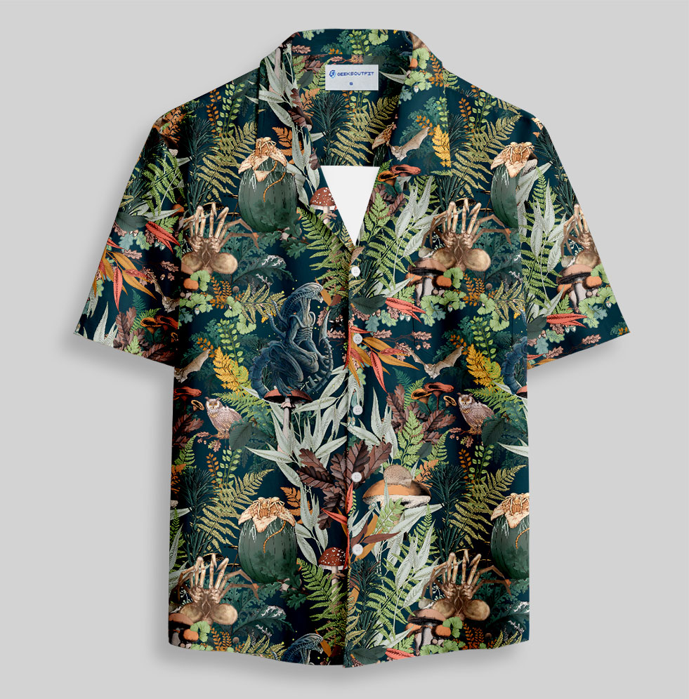 Jungle Alien Button Up Pocket Shirt