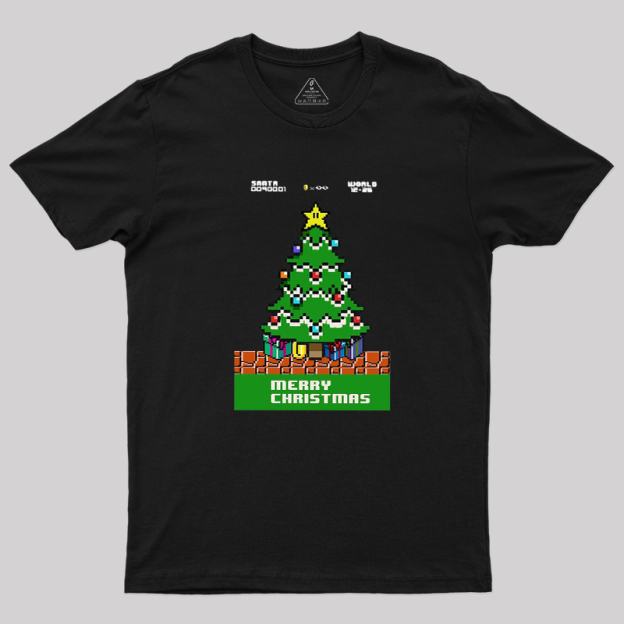 Pixel Merry Christmas Geek T-Shirt