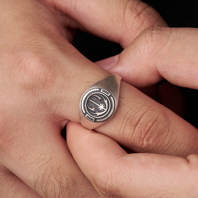 Jedi Knight Geek Silver Band Ring