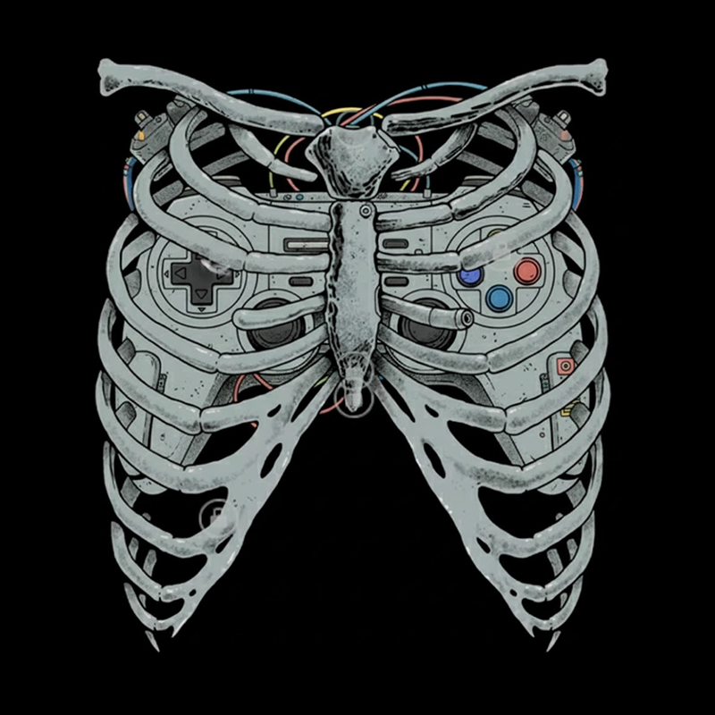 Cyber Skeleton Geek T-Shirt