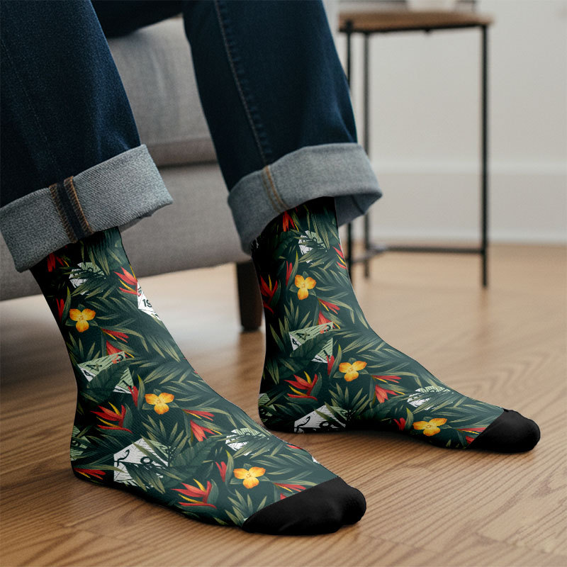 DND Multi Sided Dice in The Flower Cluster Men's Socks