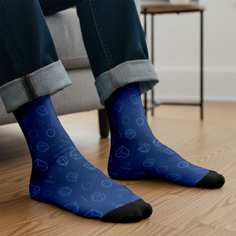 DND Polyhedra in Seawater Men's Socks