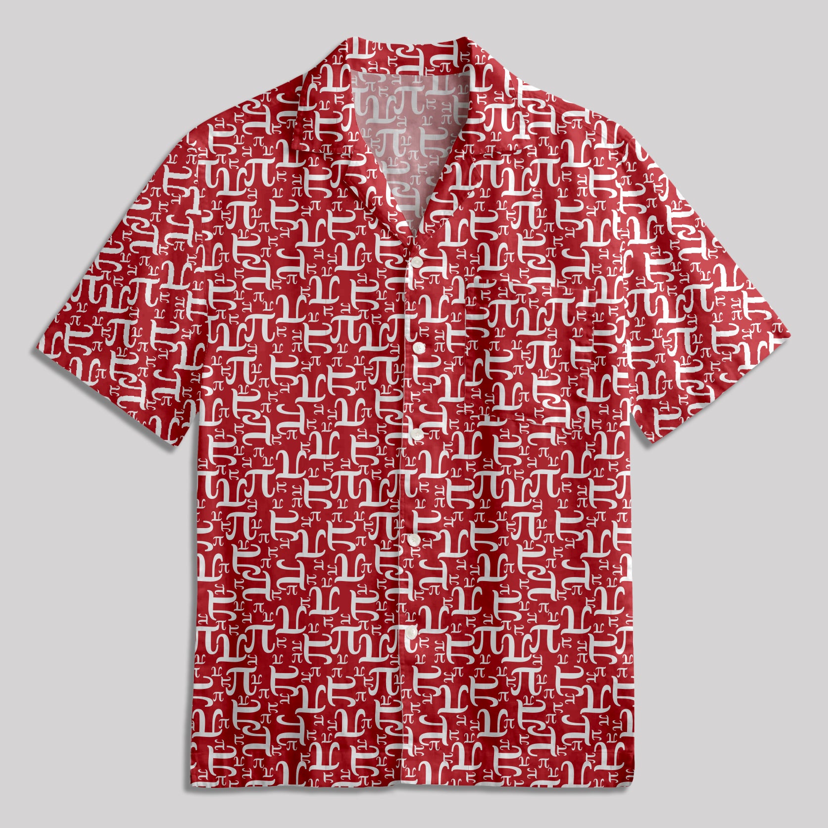 Math Christmas PI Button Up Pocket Shirt