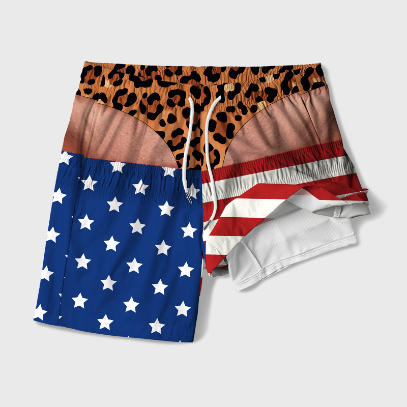 The Wild Illusion Geek Hawaiian Swim Trunks