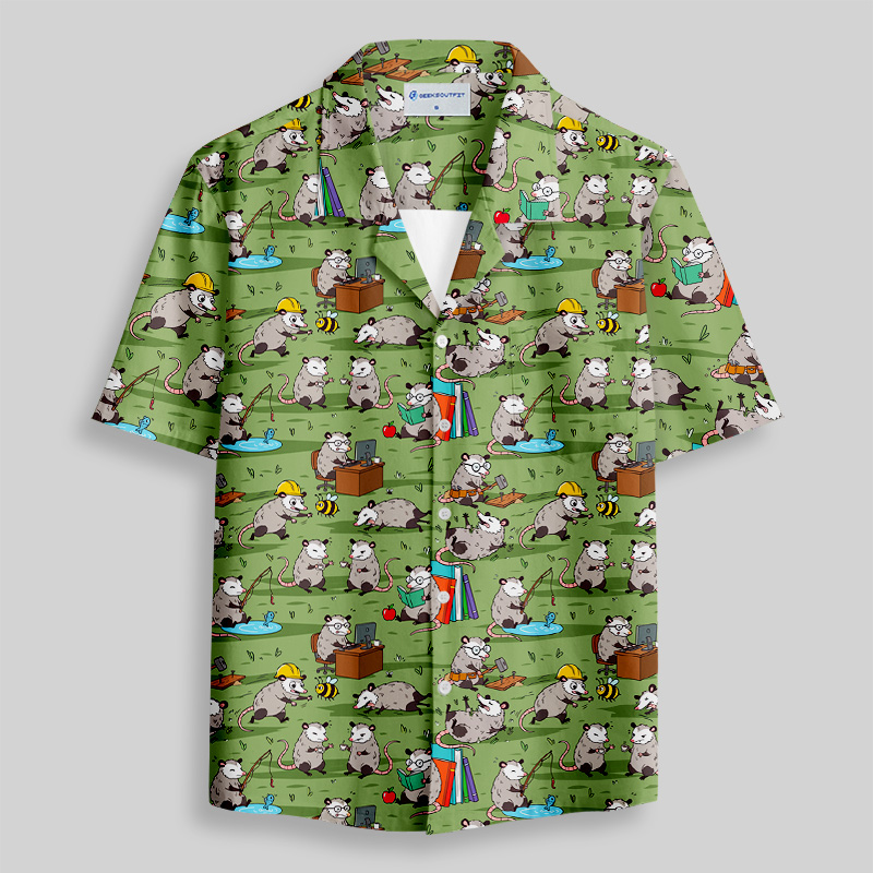 Busy Possums Button Up Pocket Shirt
