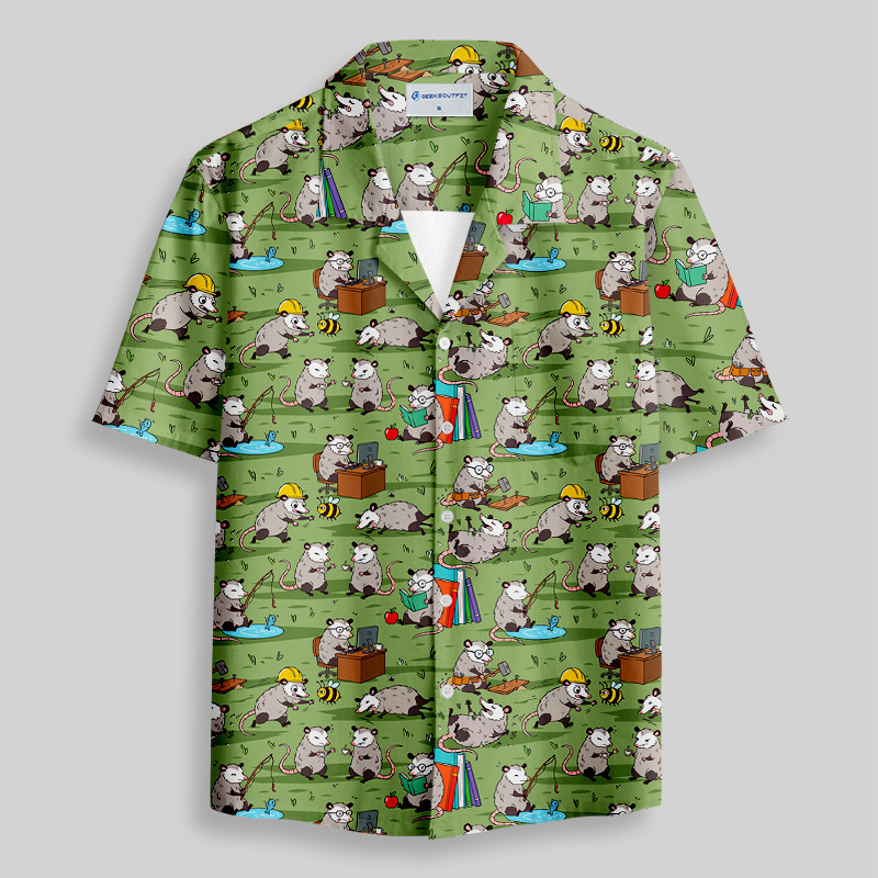 Busy Possums Button Up Pocket Shirt