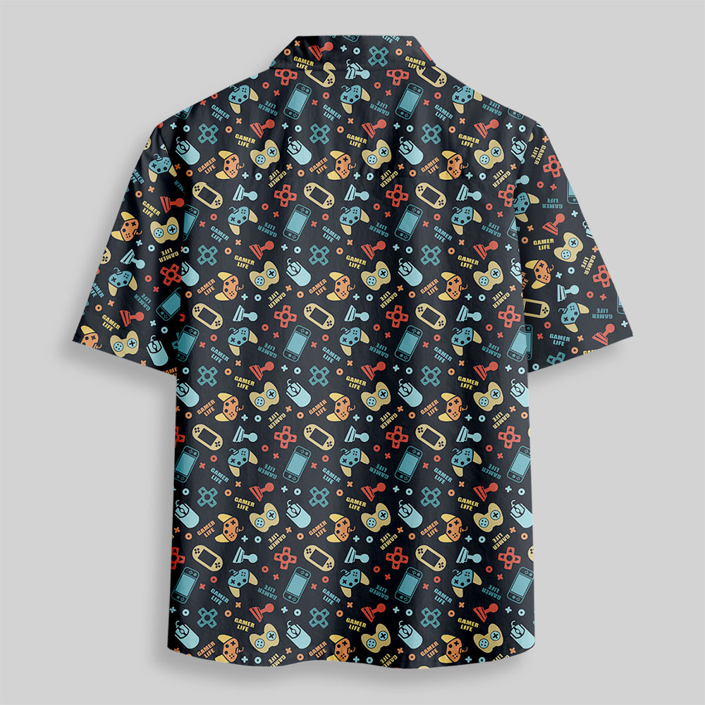 Gamepad Vintage Button Up Pocket Shirt