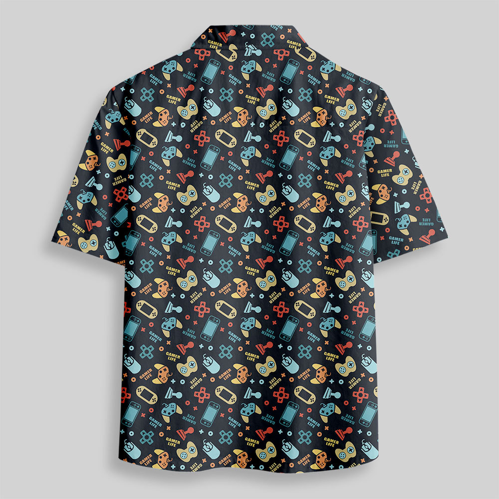 Gamepad Vintage Button Up Pocket Shirt