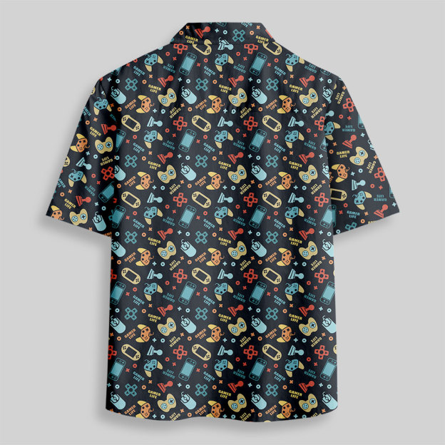 Gamepad Vintage Button Up Pocket Shirt