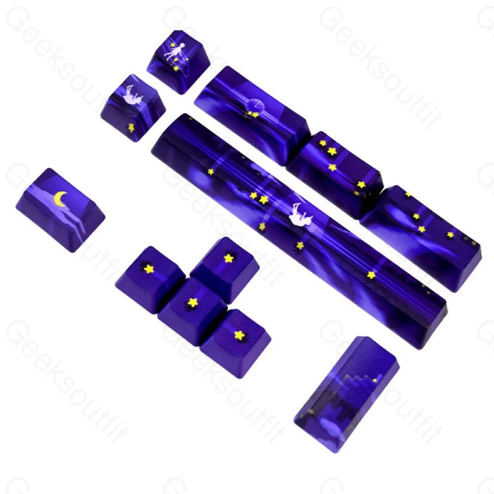 12mm Height PBT OEM MX Switch Falling Stars Keycaps Set [12 pcs] - Geeksoutfit