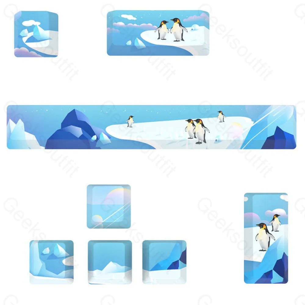 12mm Height PBT OEM MX Switch Penguins Keycaps Set [12 pcs] - Geeksoutfit