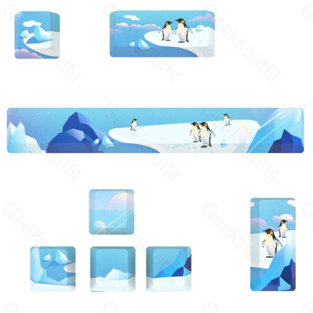 12mm Height PBT OEM MX Switch Penguins Keycaps Set [12 pcs] - Geeksoutfit
