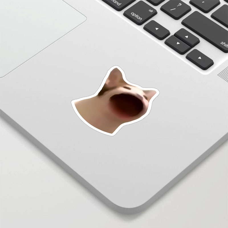 Shouting Cat Funny Geek Sticker